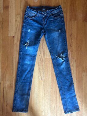 Delia's Jayden Distressed Skinny Jeans Women's Size 5/6 Dark Wash Stretch